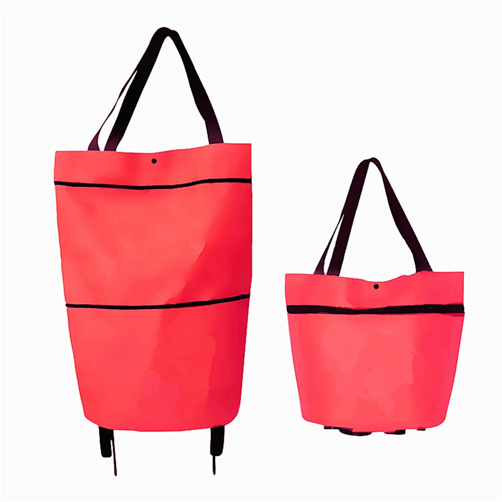 Foldable Shopping cart for Grocery with Wheel Metal Utility Trolley Bigger Waterproof Shopping Bag