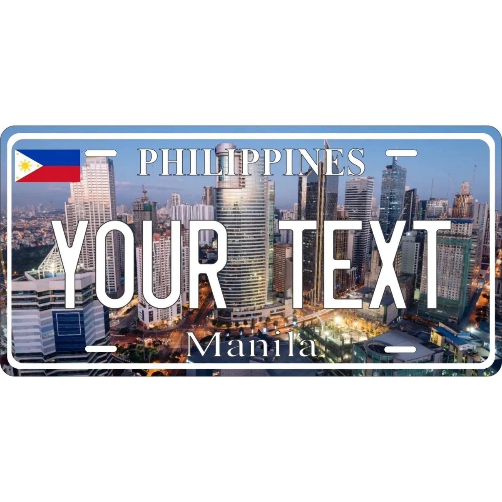 1PC 2D Flat Custom Philippines Manila City Decorative Tag, Personalized, Home Decor (Only Decoration)