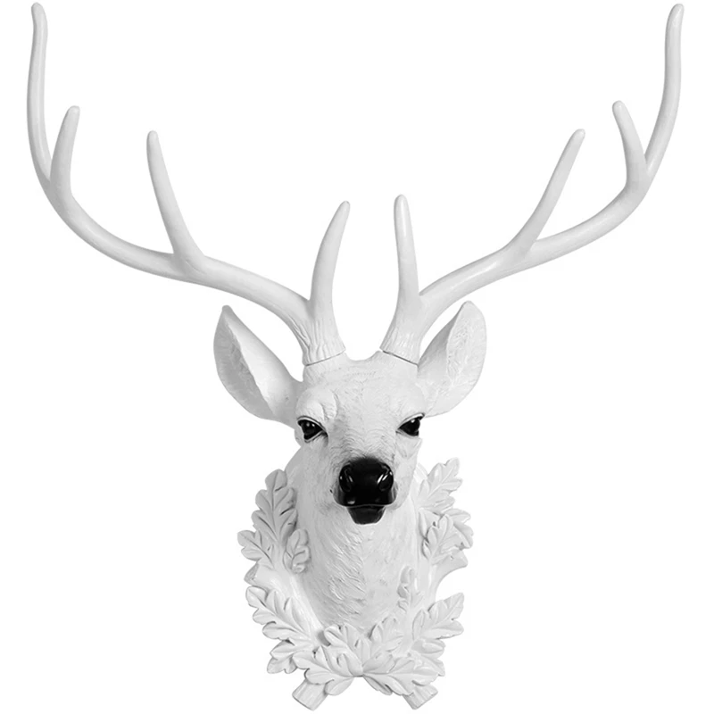 

Promotion! Resin Deer Head Sculpture Home Wall Decoration Nordic Art Animal Figurine Wall Decorations Living Room Accessories