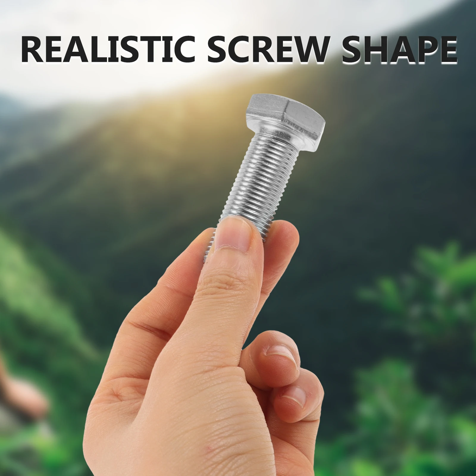 Silver Realistic Screw Shaped Secret Storage Box Outdoor Camping Hidden Compartment Container Stash Metal Hider Durable Solution