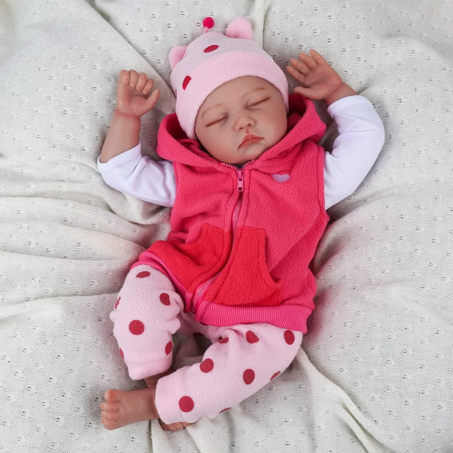 

BZDOLL 55cm 22in Newborn Sleeping Soft Vinyl Reborn Baby Doll Cloth Body Toy Lifelike Toddler Bebe Fashion Birthday Gift For Kid