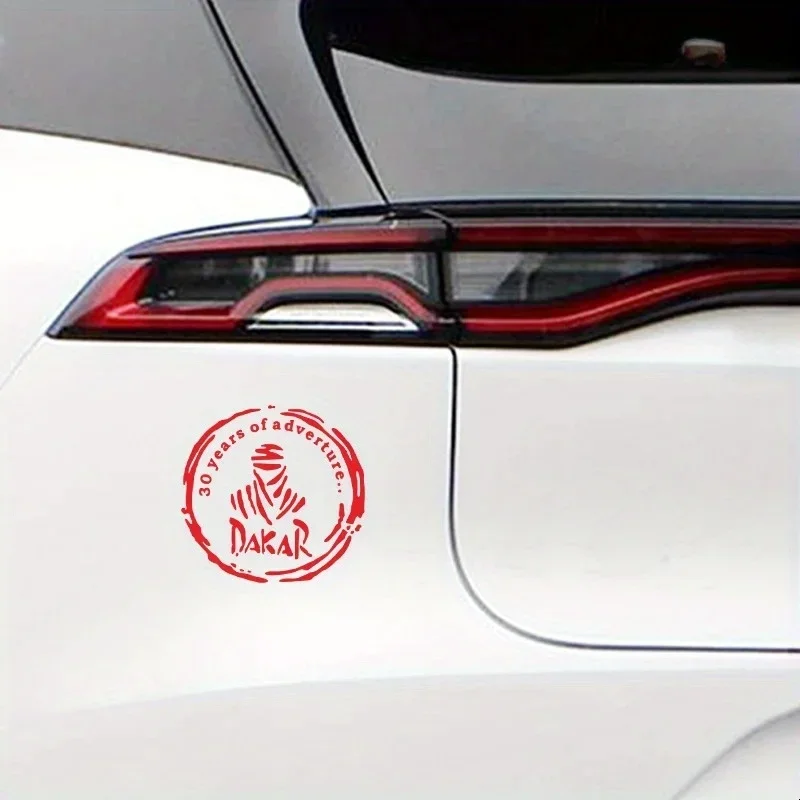 1Pc 2D Flat Dakar Rally Vinyl Sticker, Waterproof Decal for Car Motorcycle Decor, Holiday Gift