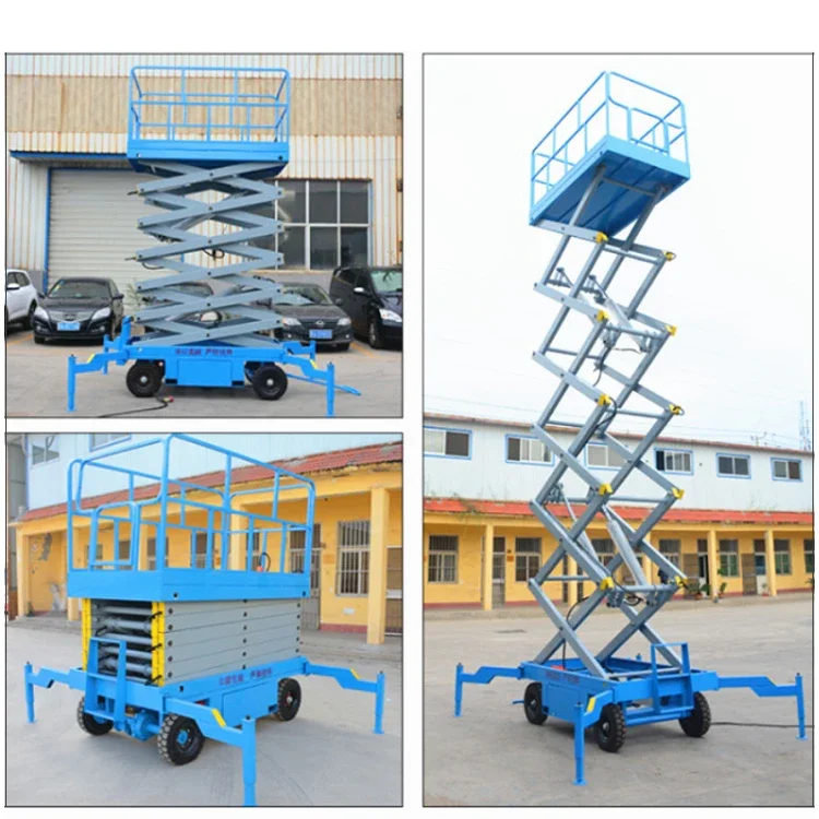 Electric Scissor Shear Fork Lift Mobile Hydraulic Retractable Lifting Platform for Machinery Repair Shops