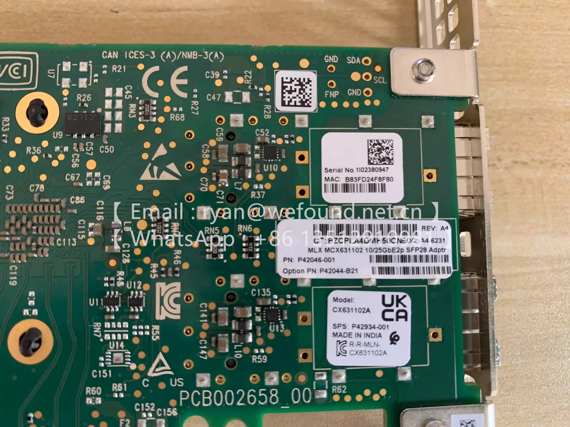 P42044-B21 MCX631102AS‑ADAT Ethernet 10/25Gb 2‑port SFP28 Adapter P42046 P42934