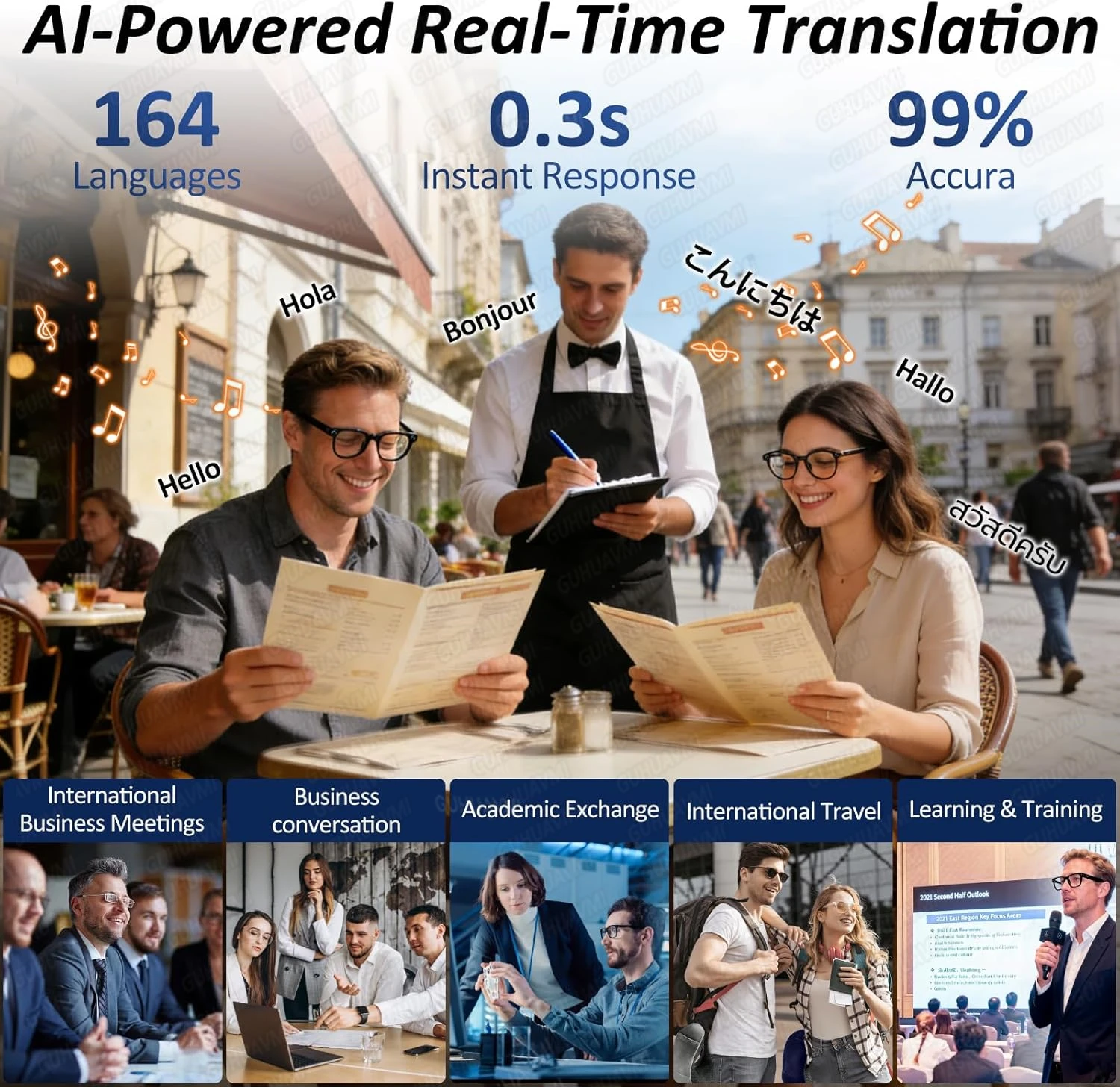 New 800W 4K HD Camera AI Smart Glasses 32G Recording Video 3600mAh Battery 120+Languages Translation Music Player Sunglasses Men