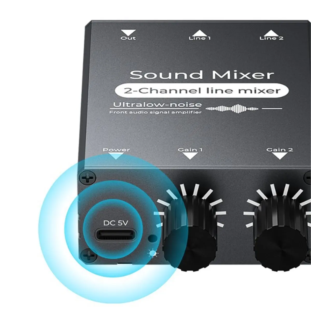 A86G NEW Audio Mixer 3.5mm Audio Synthesizer 2-in-1-Out Audio Switcher Live Stream Synthesizer Supported Volume Adjustment