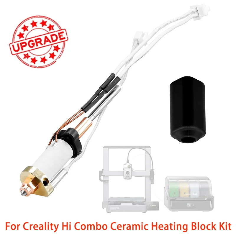 

For Creality Hi Combo Hotend Kit,Upgrade Ceramic Heating Block Kit All Metal Hardened Steel Quick-Swap Nozzle for Creality Hi