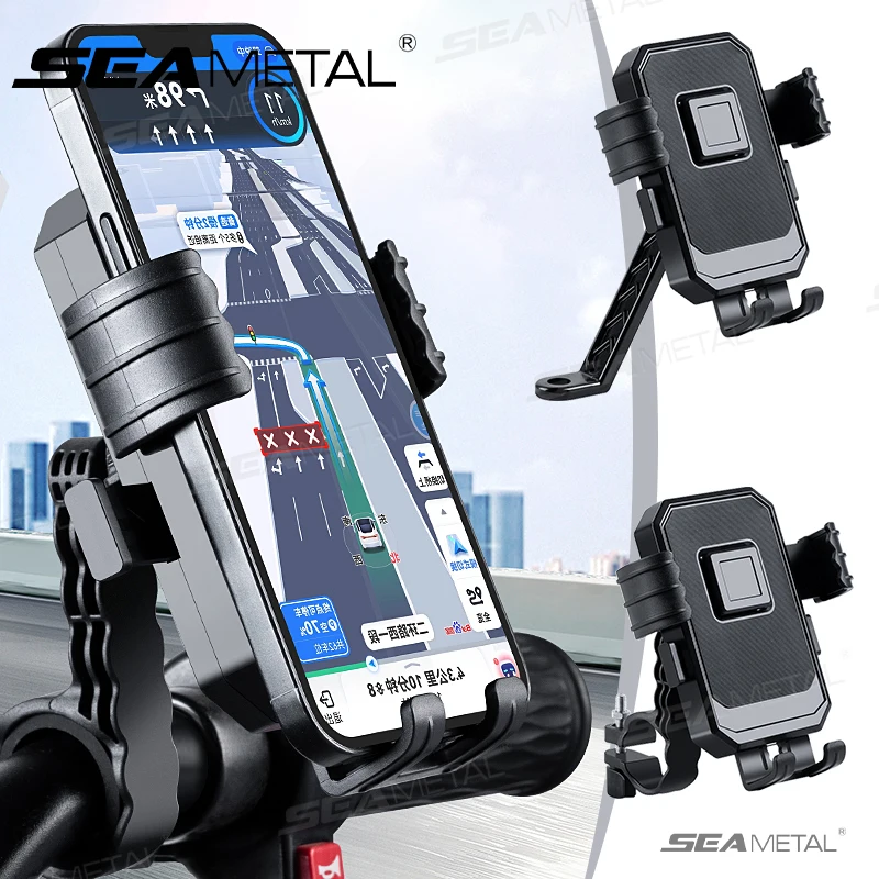 

SEAMETAL Motorcycle Phone Holder Rearview Mirror Handlebar Phone Bracket Electric Bicycle Phone Stand Riding Cycling Phone Mount