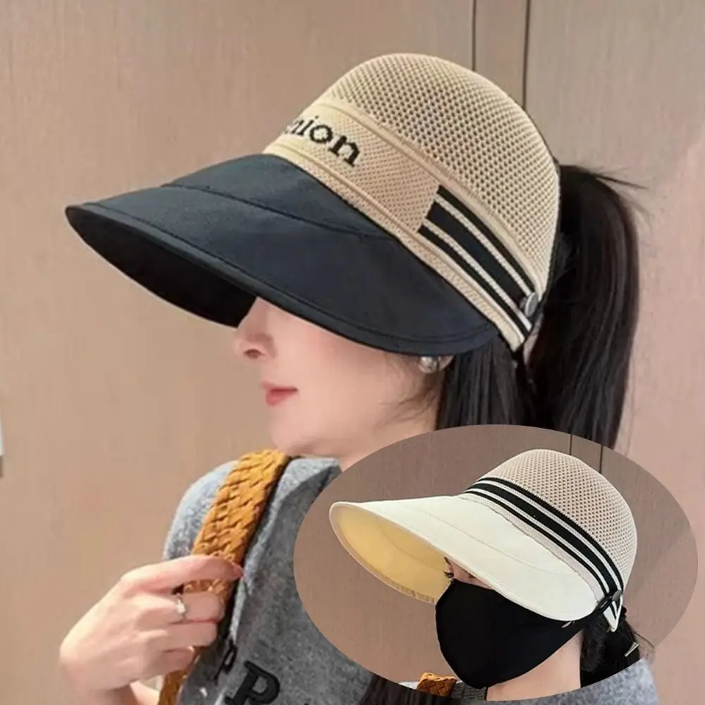 Cappello da spiaggia traspirante per esterni Protezione UV Cappello di protezione solare pieghevole Protezione solare Design a rete Cappello da sole a tesa larga Escursionismo
