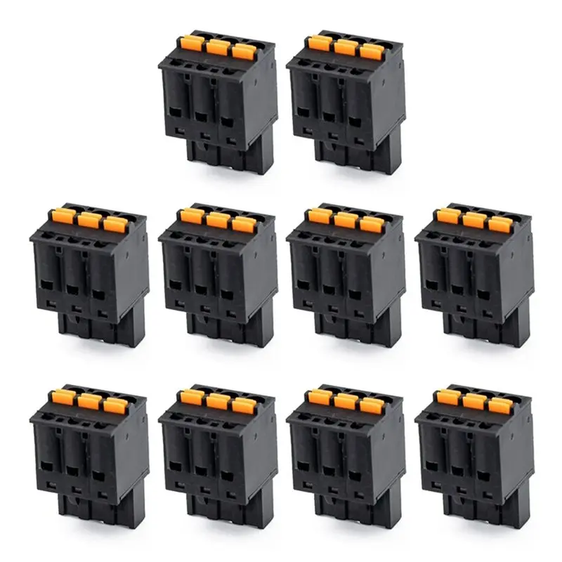

ALIM-10Pcs Press Spring Type 2EDGKD5.08Mm Quick Terminal Solder Free Plug Female Black