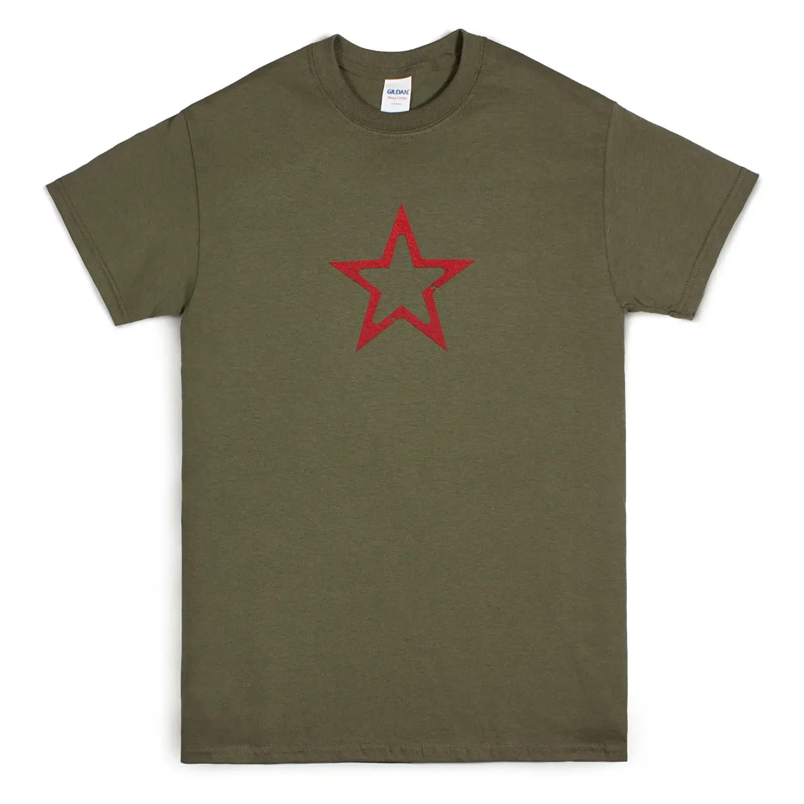 Men'S T-Shirts Summer Style Fashion Swag Men Hot Sale Red Star T Shirt Minimalist Retro Army Vintage Geometric Men's Khaki Gymer