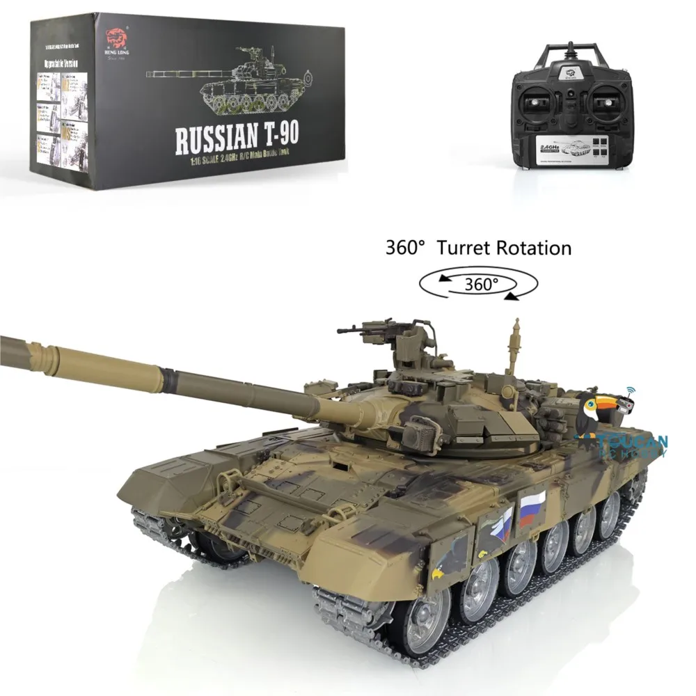 Russland T90 3938 HENG LONG 1/16 RC Panzermodell 7,0 Passen Sie FPV 360 an °   Turret Metal Tracks Infrarot Combating RC Toy TH17857