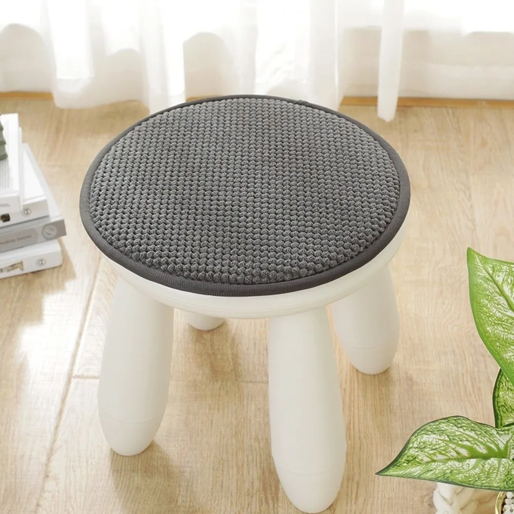 Cozy 25/35cm Seat Pad Solid Color Non-slip Chair Cushion Warm Thick Round Cushion Winter Season