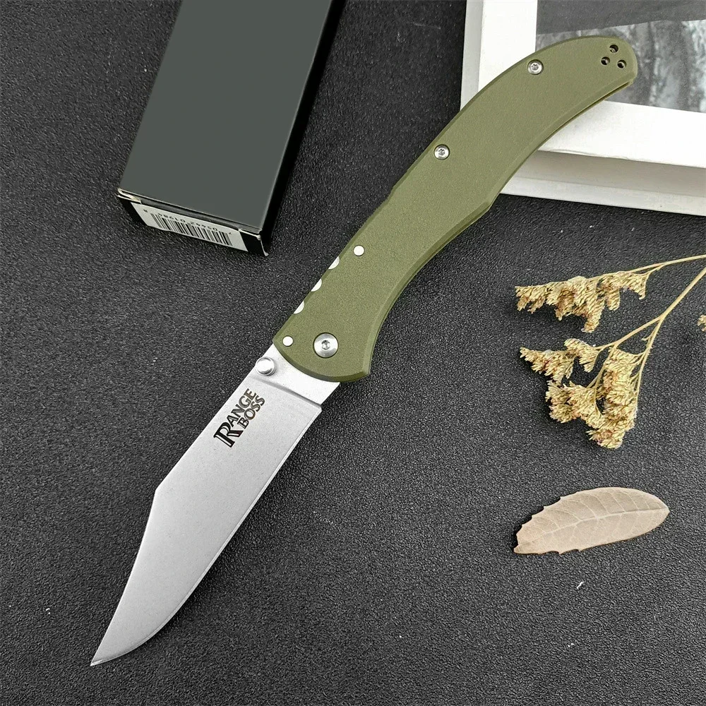 Hunting C/S Range Boss Folding Knife 440C Stonewashed Blade Nylon Fiber Handle Outdoor Camping Knives with Original Box EDC Tool