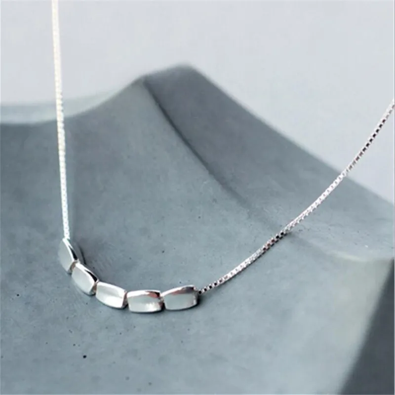 New Popular Literature Millet Grain 925 Sterling Silver Jewelry Small Particles Clavicle Chain Women Exquisite Necklaces XL267