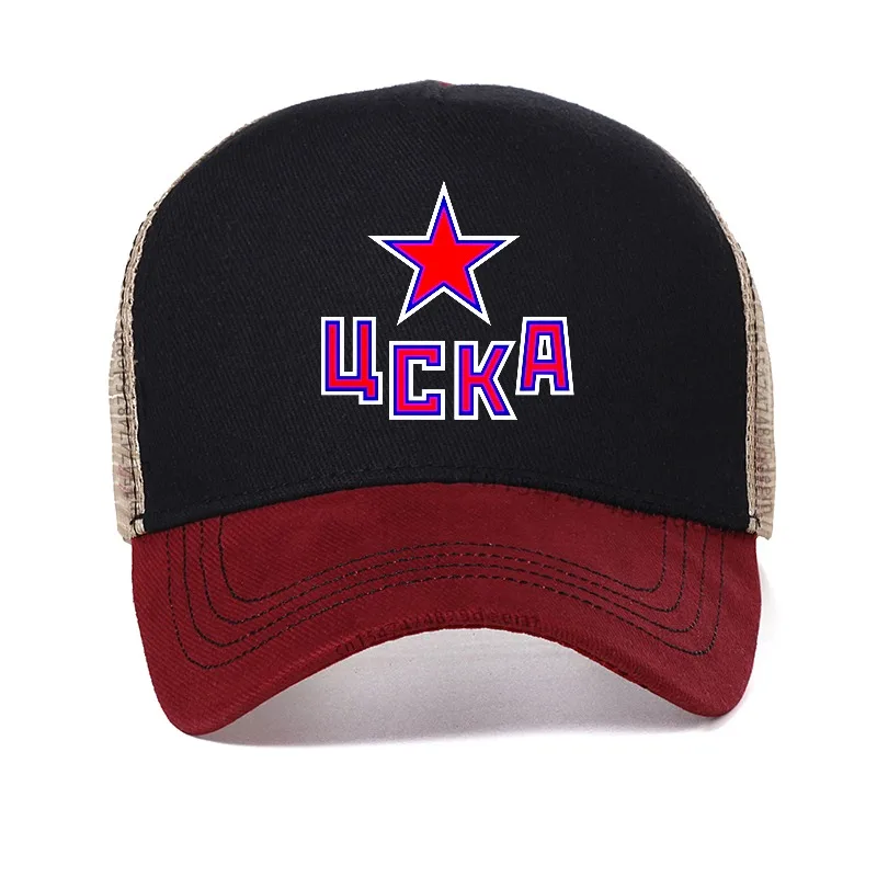 HC CSKA Moscow KHL Russian Professional Hockey sports baseball cap Spring Summer Printed Mesh Breathable hat adjustable athlete