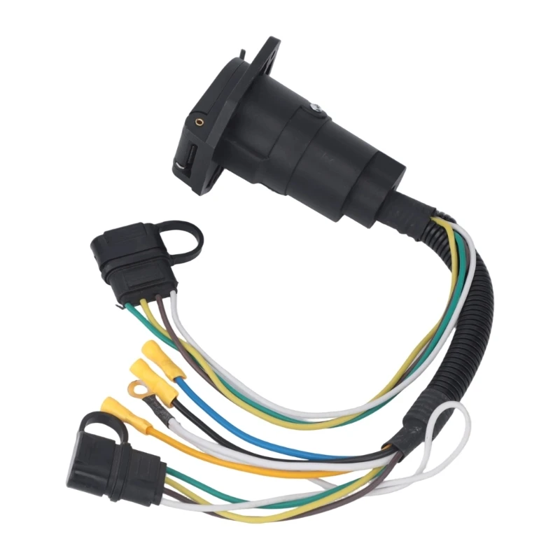   Trailer Wiring Assembly with Coupler, Socket and Corrugated Wire Sleeve