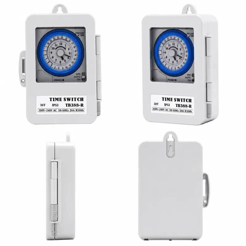 Mechanical Timer 15 Min 24H Analog Time Switch Relay AC220V 20A Power Failure Protection for Saudi Arabia TB388 TB388R