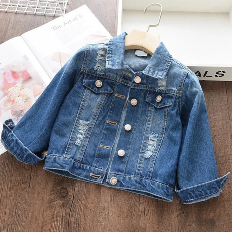 Primavera autunno 2-8 anni ragazze cartone animato carino unicorno giacca di jeans ragazzi lettere di moda sottile cappotto da Cowboy bambini