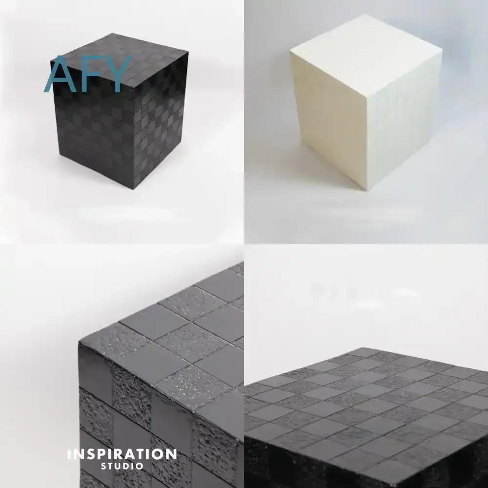 Minimalist Mosaic Texture Sofa Coffee Table Side Table for Living Room Home Office Coffee Shop Homestay End Table Furniture