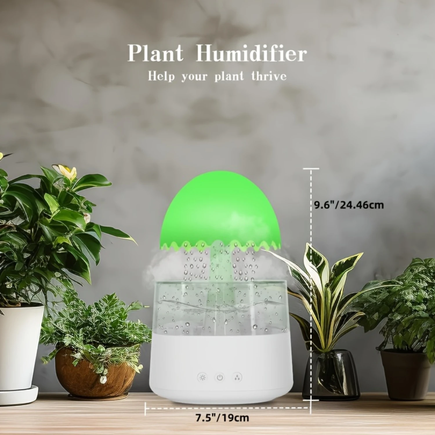 

450ml Cloudy Rain Humidifier with Water Drops, Light Umbrella Rain Essential Oil Diffuser for Bedroom, Office, Sleep Relaxation.