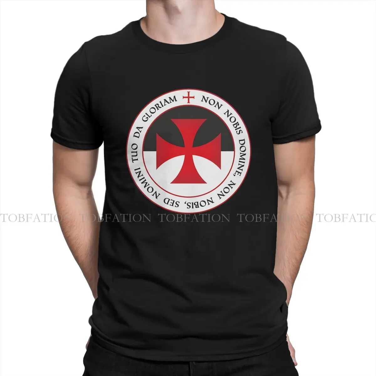 Knights Templar Newest TShirt for Men Cross Christian Crusader Seal Motto Round Neck Pure Cotton T Shirt Clothes OutdoorWear