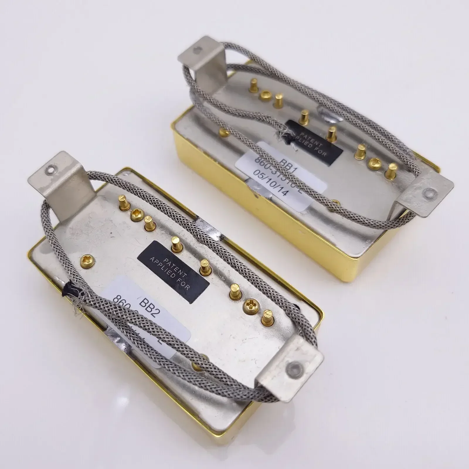 Alljita Alnico 2 هامبوكر بيك اب الذهب BB1 BB2 سلسلة PAF N/B مع 2-موصل الأسلاك تسخير ل LP نمط الغيتار الكهربائي #6