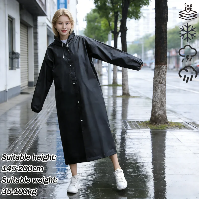 EVA Thickened Integrated Raincoat Non Disposable Adult Outdoor Travel Portable Full Length Raincoat Heavy Duty