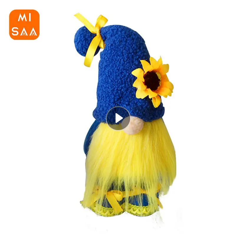 Peace Blue And Yellow Plush Cloth 32cm Faceless Doll Sunflower Ukraine Flag Spring Gnomes Decorations