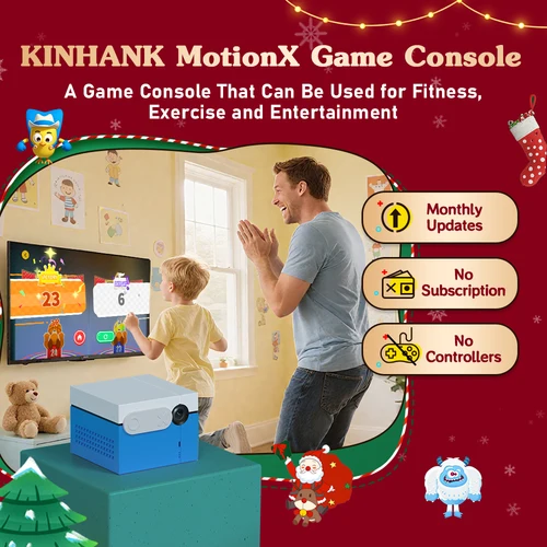 Imagen 1 del producto Consola de juegos KINHANK MotionX para niños y familias, actualización mensual, sin controladores Plug & Play Sistema de juegos controlado por movimiento interior