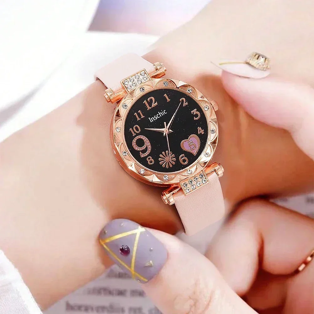 

Fashion Luxury Women Watches PU Leather Strap Ladies Quartz Wristwatch Designer Alloy Bracelet for Ladies Gift Relógio Feminino