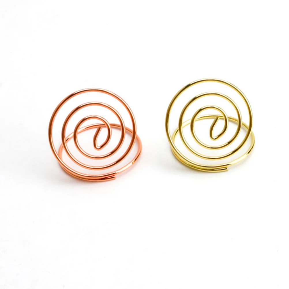 24 Pcs Desktop Note Holder Photo Heart Shape Clips Table Number Holders Folder Golden