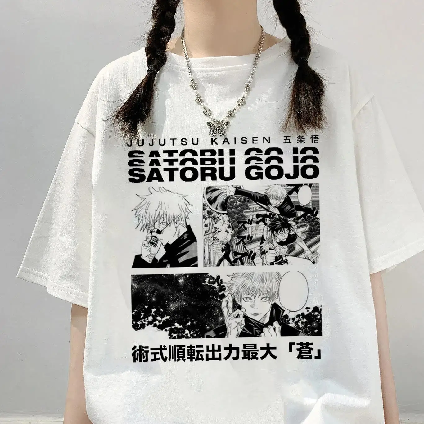 Jujutsu Kaisen Anime T-shirt Satoru Gojo Print Plus Size T Shirt Harajuku Men Women Aesthetic Prevalent Comfortable Tshirts