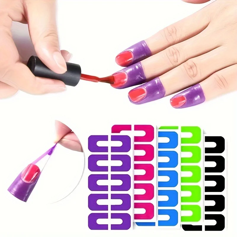 

10pcs U-Shaped Nail Polish Protectors - Odorless Nail Art Guards for Clean Manicure & Pedicure, Precise Painting Design