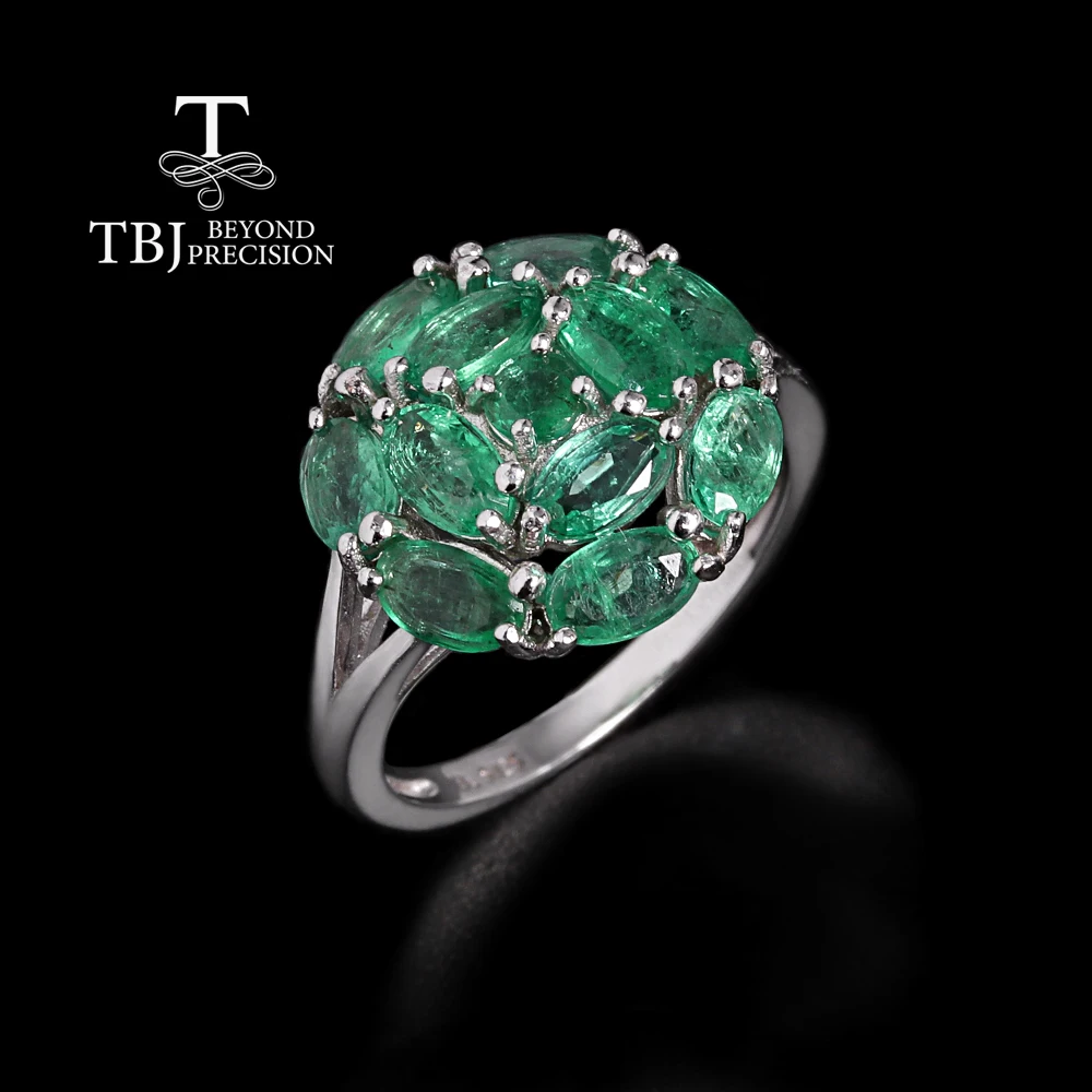 

Light luxury 925 sterling silver ring real gemstone Natural oval zambia Emerald fine jewelry elegant and noble gift for women