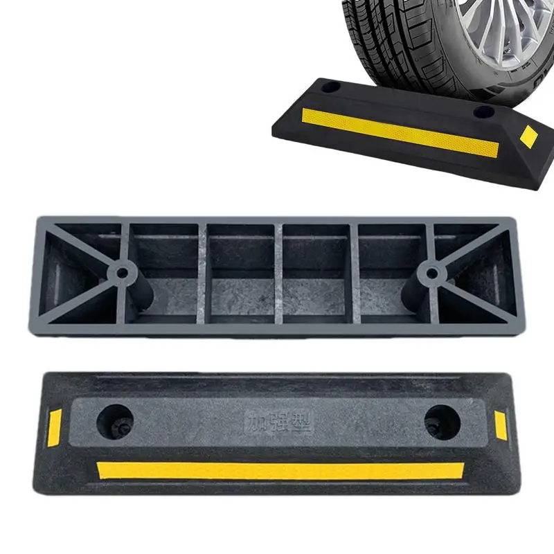 Car Stoppers Heavy Duty Vehicle Wheel Stop Parking Blocks Parking Target Rubber Parking Tire Guide Blocks Wheel Stopper for Cars