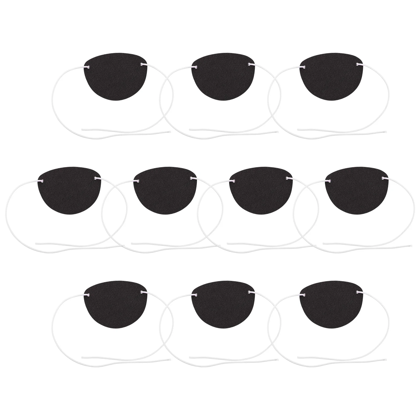 10Pcs Pirate Eye Patch Lightweight Comfortable Halloween Party Cosplay Masquerade Decor Breathable Felt Eye Cover