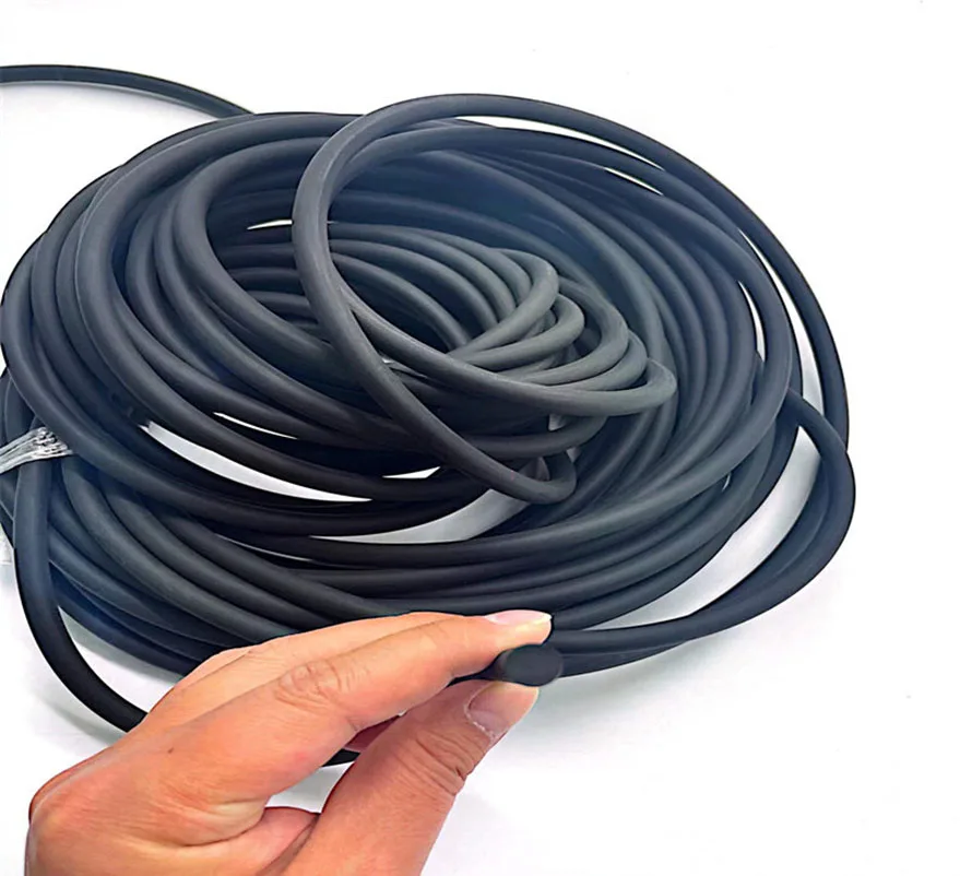 FKM Solid Rubber Strip, Black Circular Fluororubber Sealing Tape, O-ring Seal