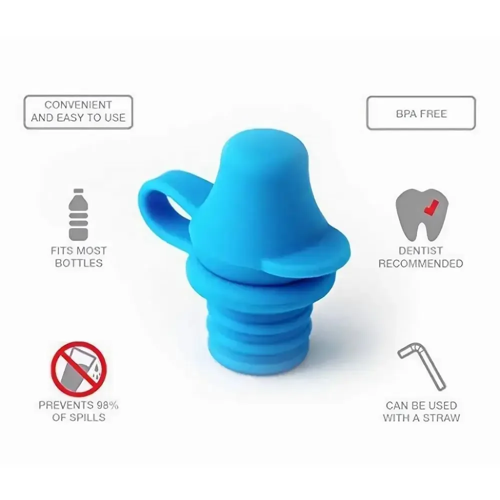 Conveniente senza fuoriuscite Bottiglia in silicone Beccuccio superiore Controllo del flusso Tubo per bere a prova di perdite Adattatore portatile Coperchio di ricambio per bottiglia Bambino