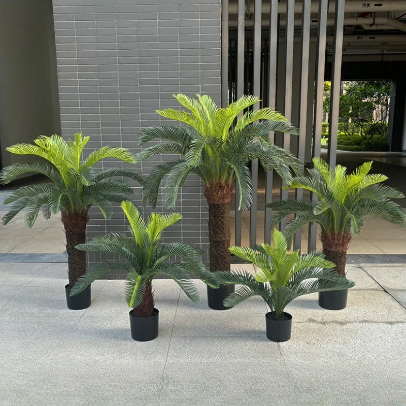 Artificial Cycad Tree Bonsai Imitation Green Plant Tropical Tree Home Office Garden Decoration Floor Pot Decoration 60 To 150CM