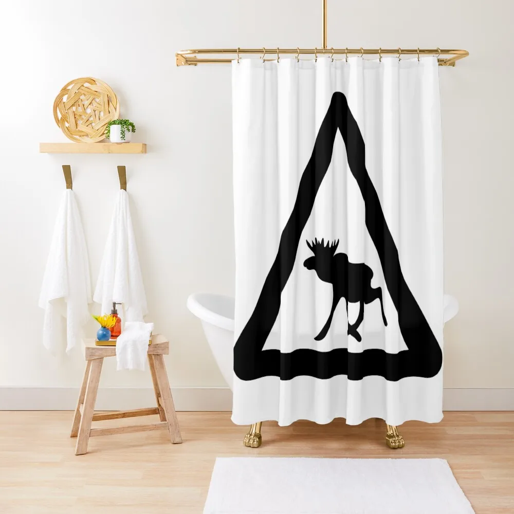 

Swedish Moose Sign lgskylt Shower Curtain Accessories For Shower And Services Anime Bathroom Cute Shower Curtain