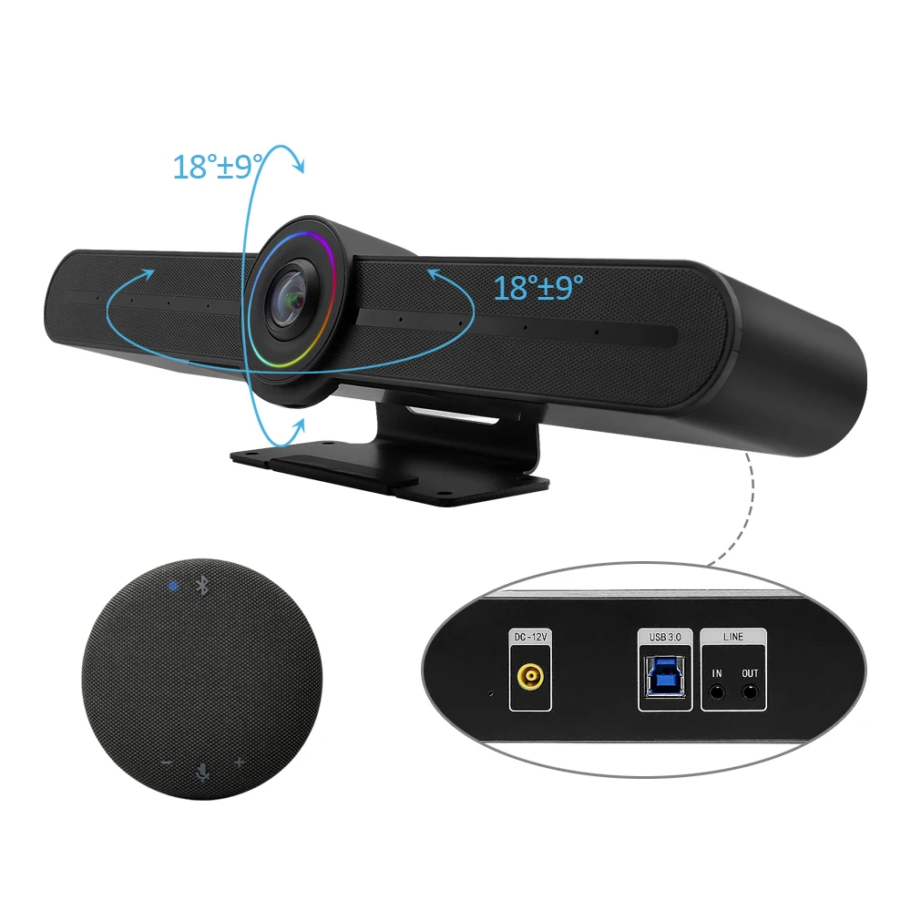 New Professional USB Digital Zoom HD Auto Focus Web Camera 4K Webcam Video Conference Camera System With Microphone and Speaker