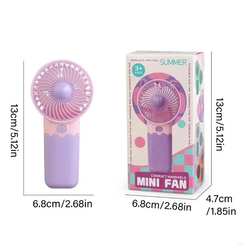 Portable Mini Handheld Fan Power By 2X3A Batteries For Camping Travel And Outdoor Activity With Anti Lost Rope K1KF