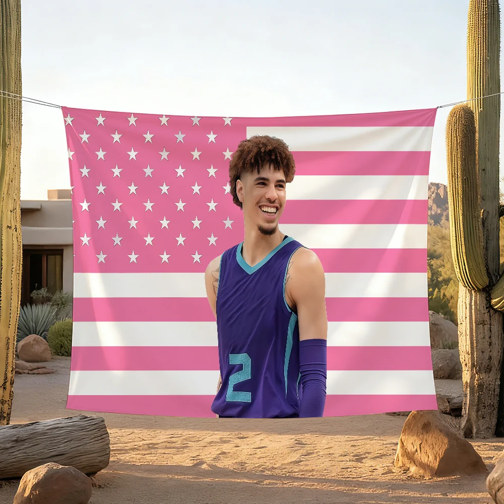 

Флаг L-LaMelo B-Ball для украшения, для пикника на открытом воздухе, для дома, кемпинга, вечеринок, баннер для подвешивания