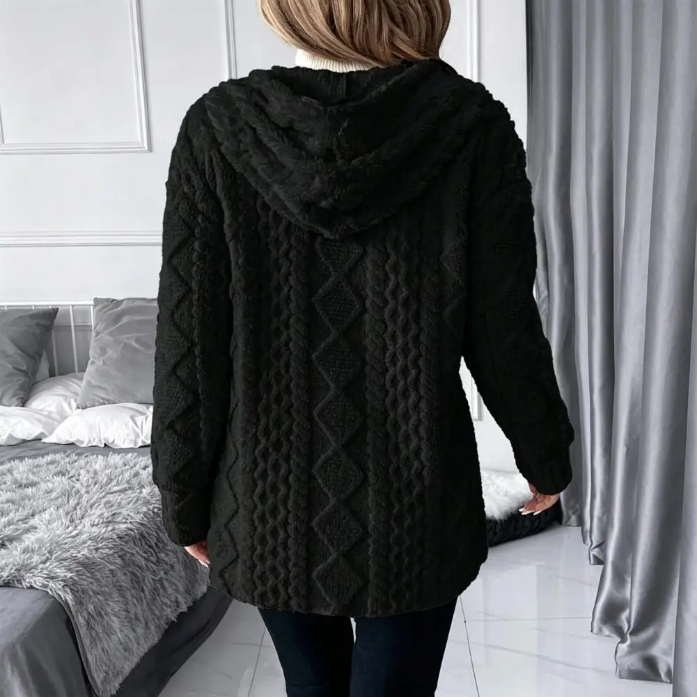 Soft Outwear Women’s Hooded Fleece Jacket Warm Thermal Zip-up Coat Long Sleeve Outerwear for Fall Winter Seasons Thermal
