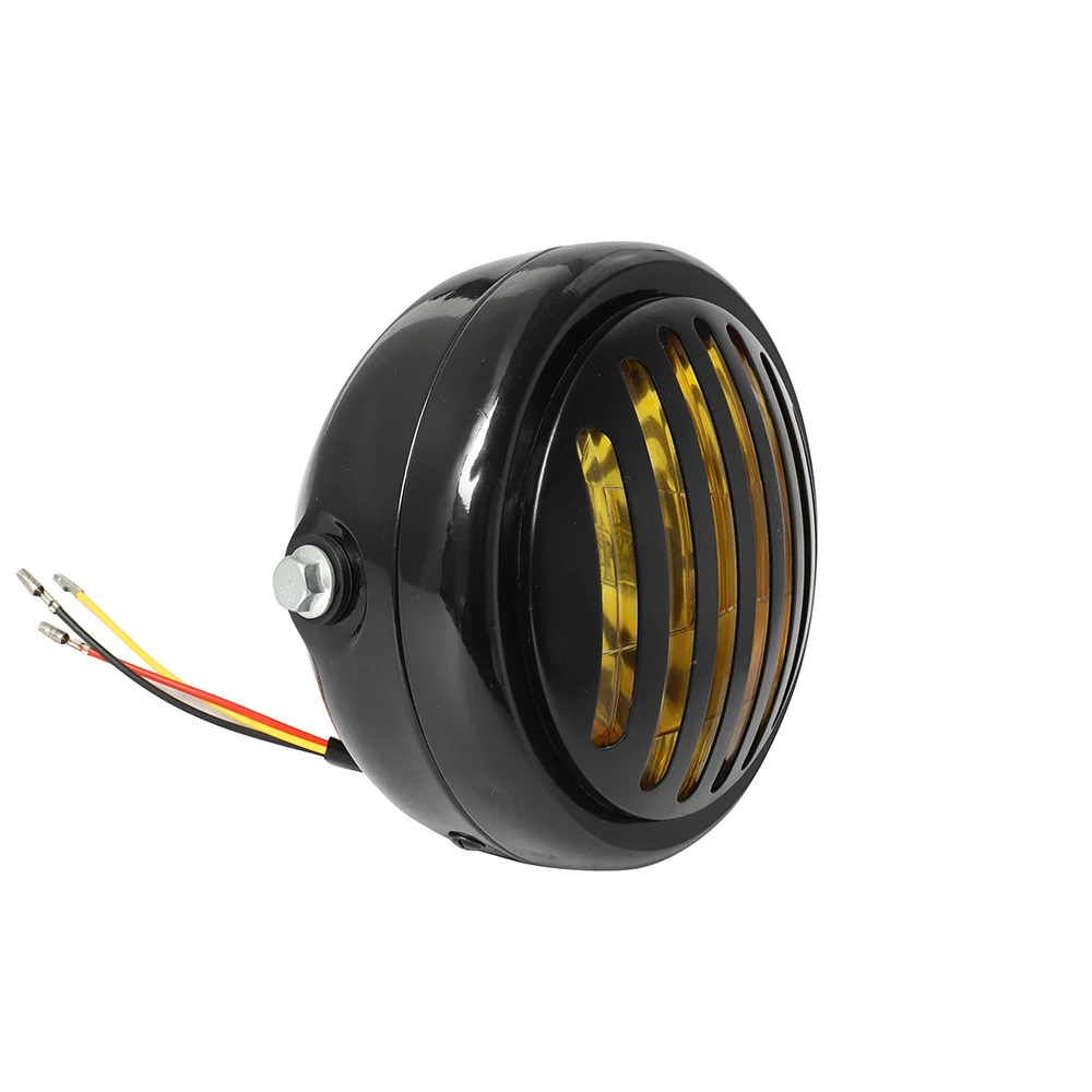 Metal Retro Headlight Round Motorcycle Grill Headlight Motorbike Retro Headlights Motor Moto Scooter Halogen Headlight