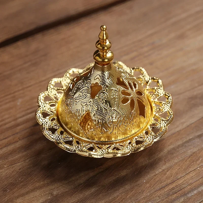 2024 Muslim Eid Mubarak Star Moon Mini Portable Golden Incense Tower Ornaments Ramadan Decor for Home Ramadan Kareem Party Decor