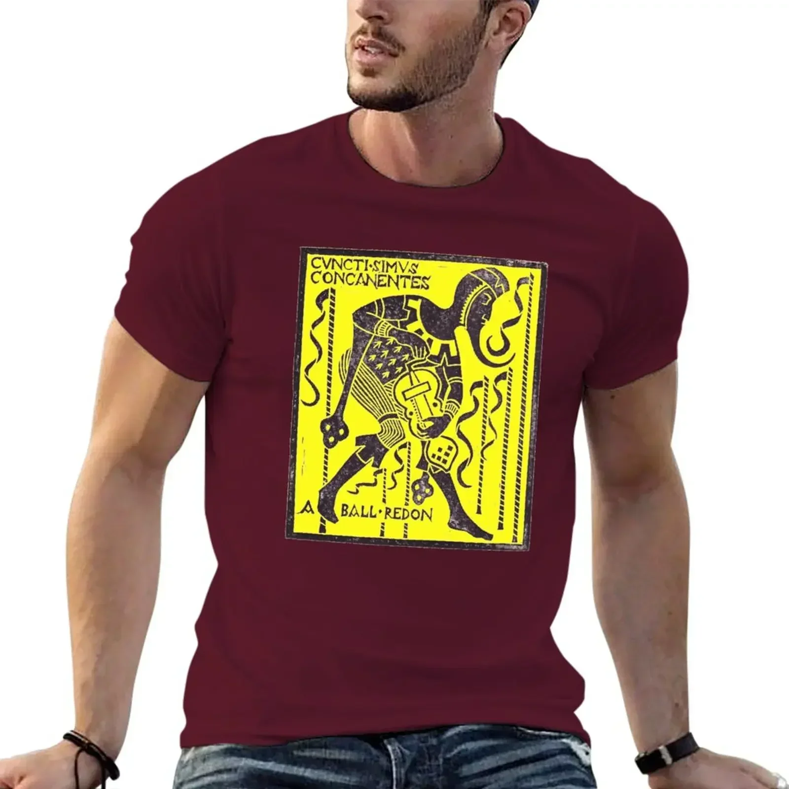 Graphic T-shirts Pack The Hurdy Gurdy Player By StefanMarkos (yellow Fill) T-Shirt Tees Plus Size Tops Mens Harajuku Oversized