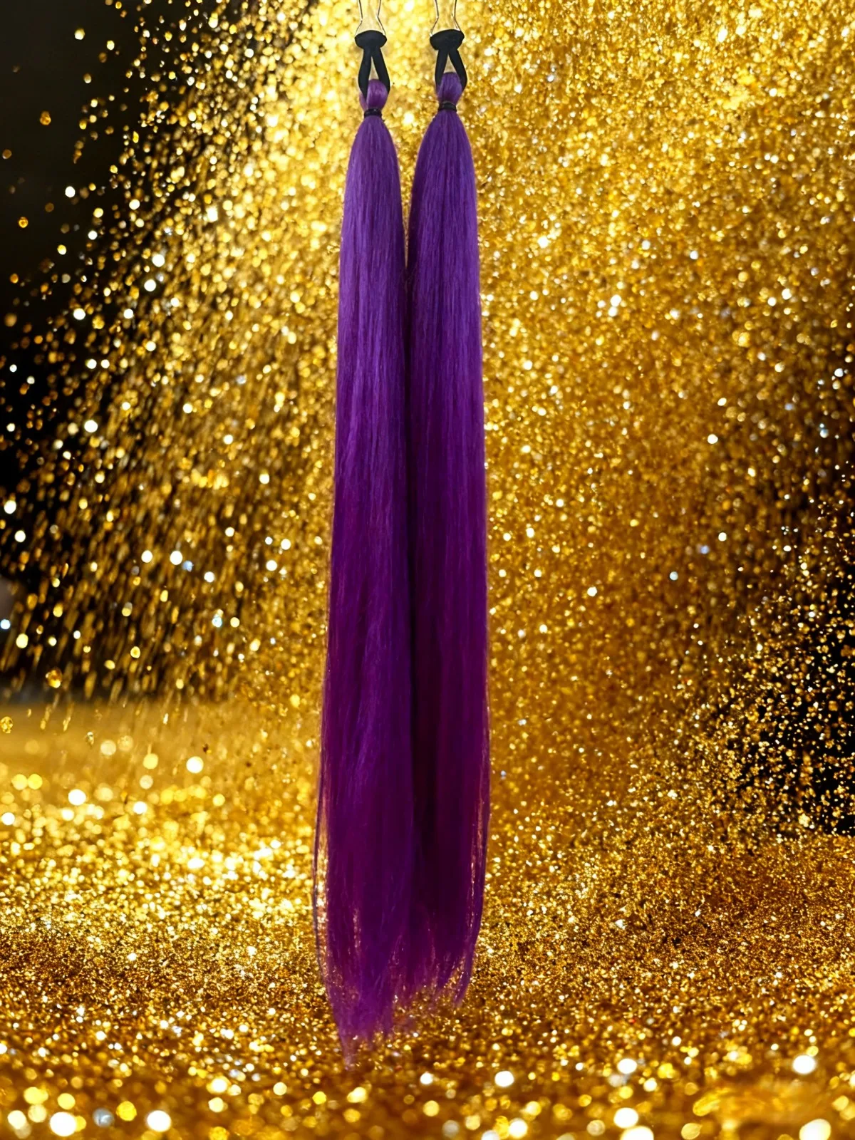 2026 vendas quentes rabo de cavalo reto sintético roxo diy trançado rabo de cavalo com faixa de borracha festival acessórios de cabelo para mulher