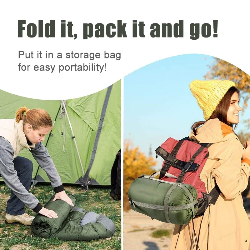 Outdoor Sleeping Bag Camping Hiking Ultralight Foldable Spring Autumn Sleeping Bag